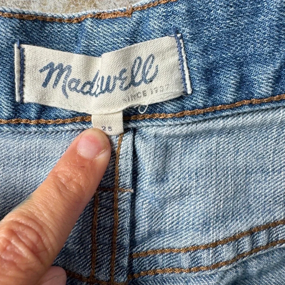 Madewell Distressed High-Rise Denim Shorts Size 25 – Y2K Vintage Light‎ Wash